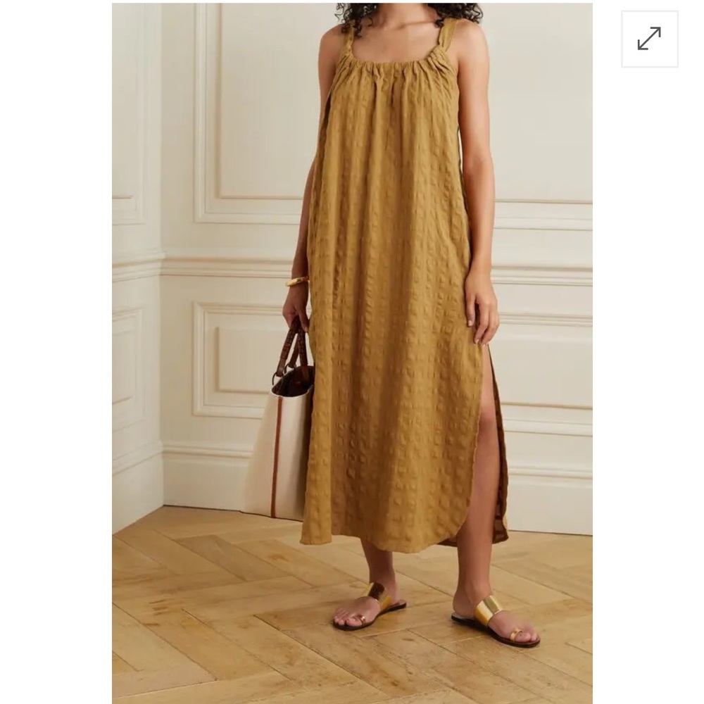 Mara Hoffman size Small Lexi Organic Cotton-Jacquard Midi Dress - Brown